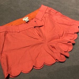Brand new Salmon scalloped JCrew shorts